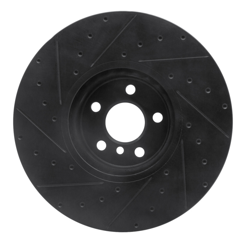 BMW 230I xDrive Brake Rotor (1) - Right Front - R1 Concepts - Drilled & Slotted - Black - `16-`25